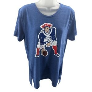 Fanatics NFL New England Patriots Retro Graphic Tee Shirt Blue Womens Medium New